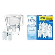 Brita Wave 10-cup Water Pitcher + 2 Advance Brita Filters Item #987584, White, P