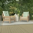 thumbnail image 2 of Jordan Manufacturing 23.5" x 24" Awning Cucumber Green Stripe Square Tufted Outdoor Deep Seat Chair Back Cushion with Fabric Button, 2 of 10