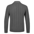 thumbnail image 5 of Zedker Men's Cardigan Sweaters Casual Wool Blend Long Sleeve Shawl Collar Buttons Down Cable Knit Sweater Gray M, 5 of 7