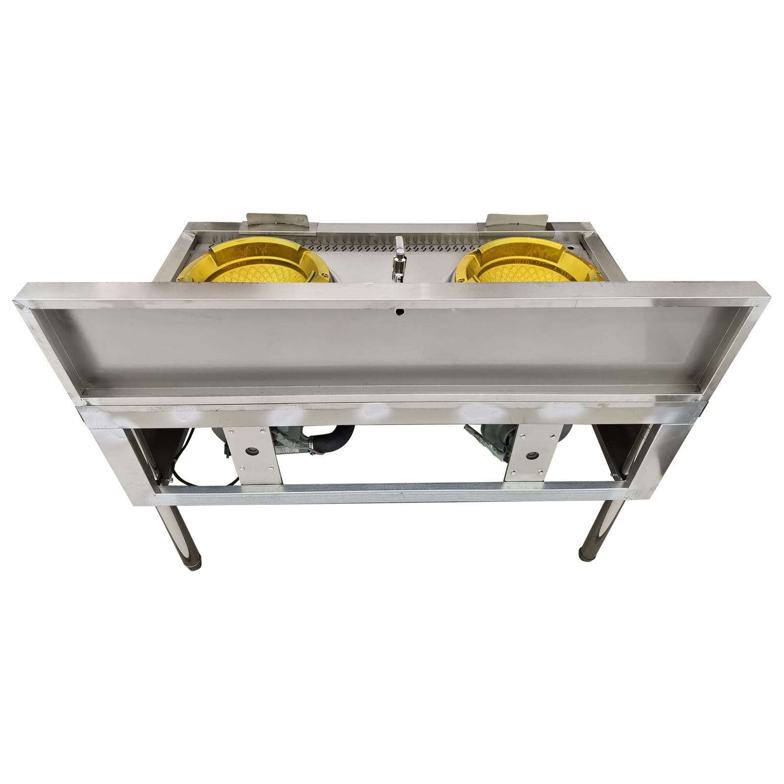 LPG and Natural Gas Chamber Double Burner High Fire Stove Commercial Gas Wok Gas Stove with Baffle AC110V