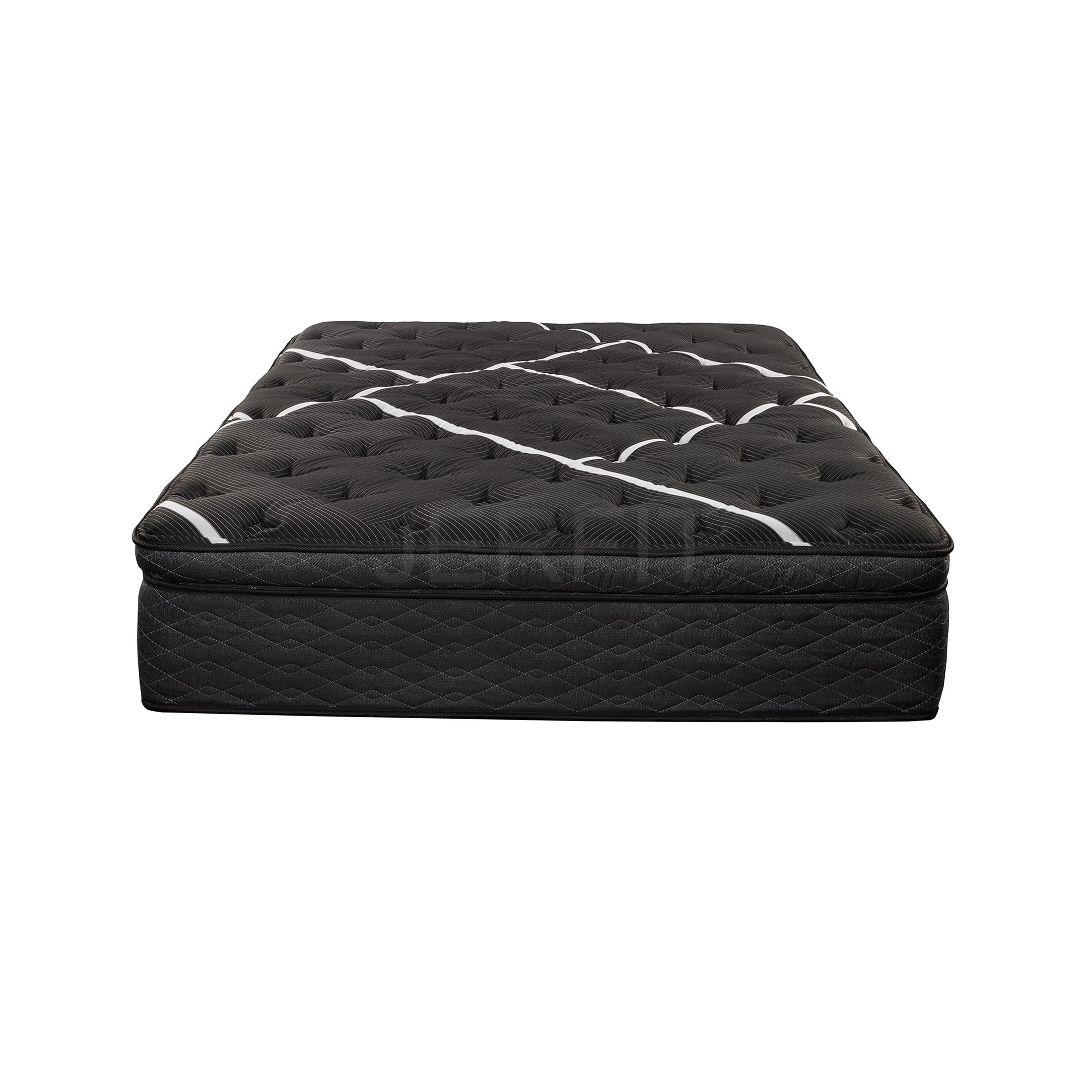 JERFIT King Size Cooling Gel Memory Foam Hybrid Mattress, Euro Top with Individually Wrapped Coils for Motion Isolation, Firm Support, Black/White
