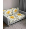 thumbnail image 3 of Yellow White Floral Sofa Couch Cushion Covers Washable, Removable Stretchable Sectional Couch Covers, Spring Botanical Watercolor Flowers Slipcovers for L & T Shape Sofa Protector M Size 1 pc, 3 of 7