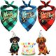 thumbnail image 1 of 3 Piezas Bandanas de Cumpleaños para Perros Bufanda de Cumpleaños para Perros Bufanda para Mascotas a Cuadros de Doble Capa Baberos para Perros con Estampado Triangular Reversible Lavable Pa, 1 of 4