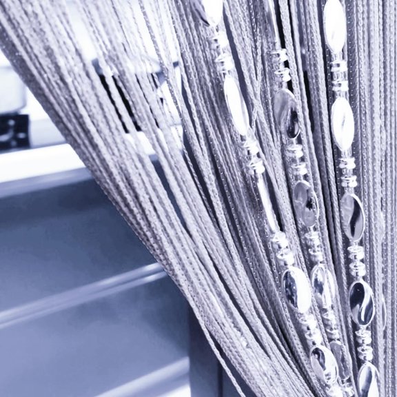 Panel de cuentas divididas Curtain Ave, 100 x 200 cm, color plateado