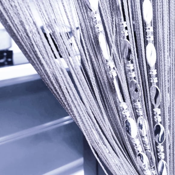 Panel de cuentas divididas Curtain Ave, 100 x 200 cm, color plateado