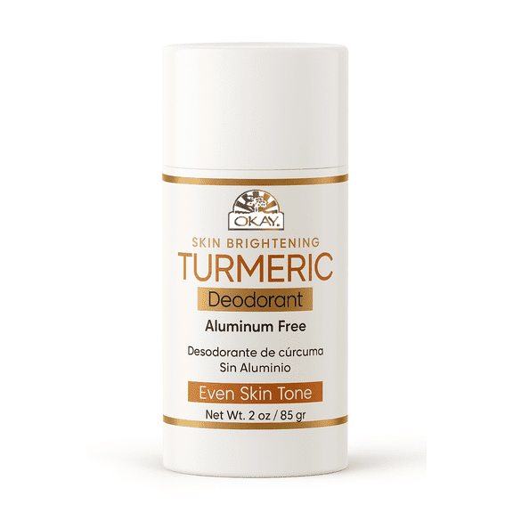 OKAY Turmeric Skin Brightening Natural Deodorant, Aluminum-Free & Long-Lasting Odor Protection for All Skin Types, 2 oz