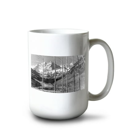 

15 fl oz Ceramic Mug Colorado Maroon Peaks and Lake near Aspen Photograph Dishwasher & Microwave Safe