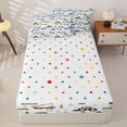 thumbnail image 4 of Castle Fairy Cartoon Construction Truck Zipper Twin Comforter Sets with Fitted Sheet and 2 Pillowcases,Cute Mountain Traffic Light Zipper Bedding Set for Bedroom,Blue Yellow,4-Piece,Reversible, 4 of 6