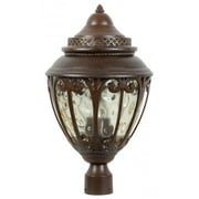 Craftmade Olivier 3 Light Post Mount in Aged Bronze w/ Champagne Hammered Glass - Z3825-98