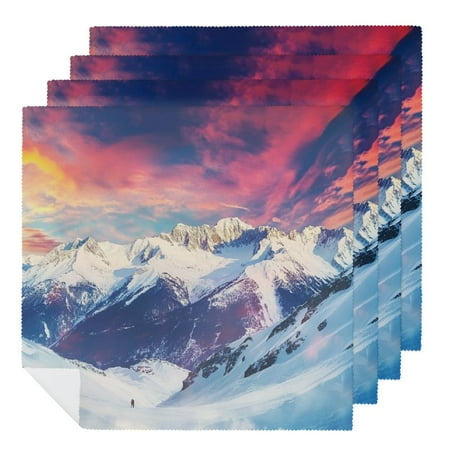 

FUMJ Skiing Cloth Napkin Reusable Dinner Napkin for Dining Table Kitchen Housewarming Decor Pack of 6 2 PCS