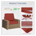 thumbnail image 5 of Drevy Outdoor Deep Seat Cushion Set, 22 x 22 Inch Rainproof & 3-Year Fade Resistant Patio Furniture Cushions, Removable Seat Bottom & Back Cushion Covers with Ties for Chair, Sofa, Couch, Red, 5 of 6