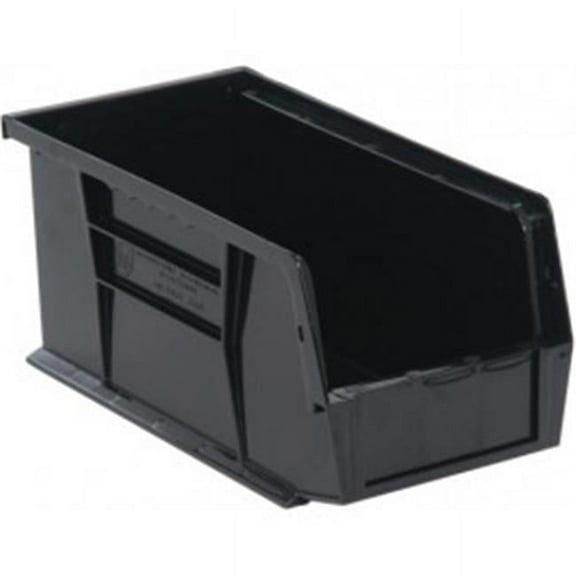 Quantum Storage Systems QUS210CO Conductive Ultra Stack & Hang Heavy Duty Part Organizer Black Bins 6" L x 5" W x 3" H 24 Pack