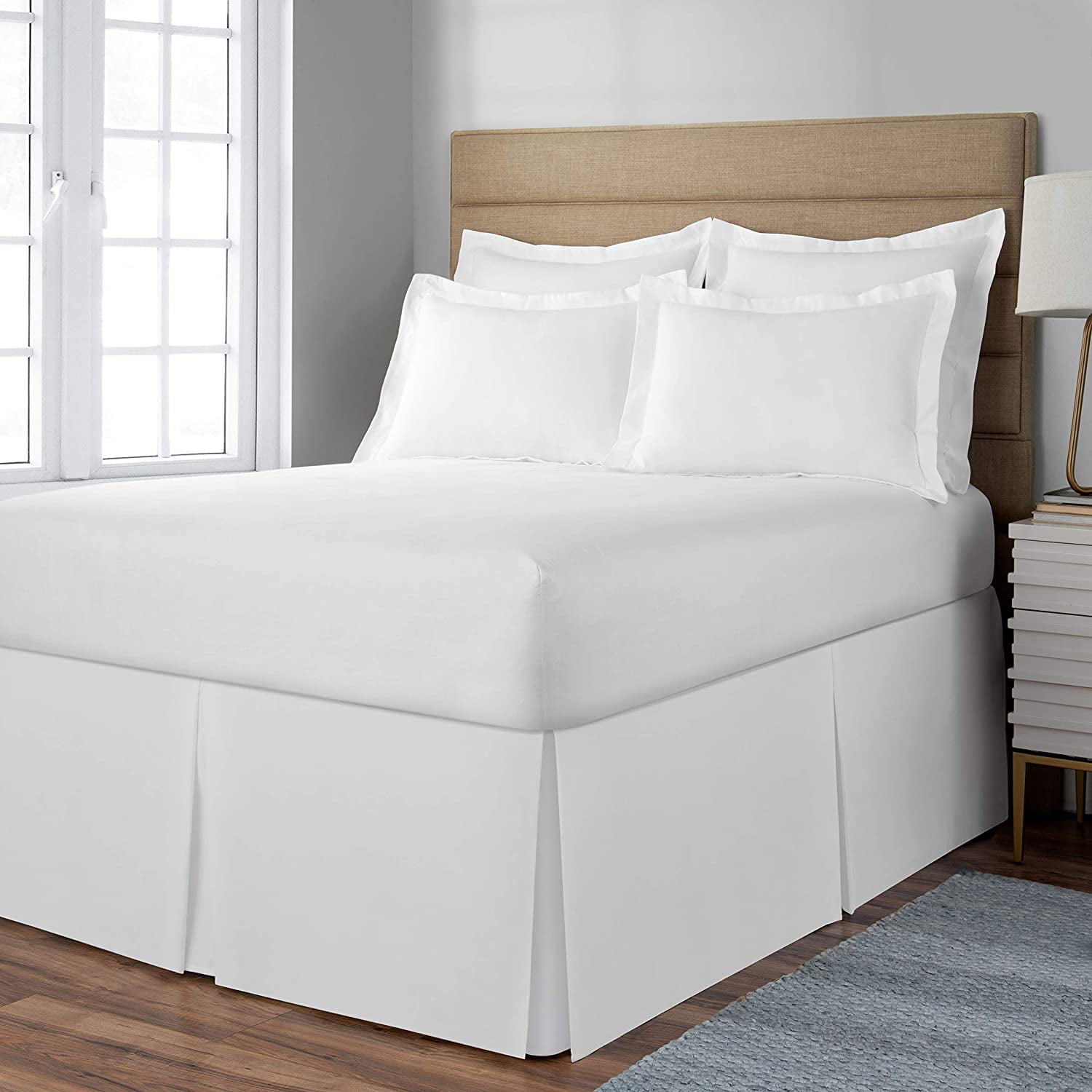 LDC Lux Decor Collection Queen Bed Skirt - Easy Fit with 14 Inch ...