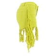 thumbnail image 5 of Pimfylm Jean Shorts for Women Juniors, Summer High Waisted Stretchy Frayed Raw Hem Tassels Denim Shorts Yellow, S, 5 of 6