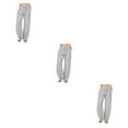 thumbnail image 1 of Pantalones de poliéster Minnieouse Mujer Color sólido suelto plisado cintura alta Gris XXL, 1 of 6