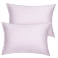 thumbnail image 2 of PiccoCasa Soft Silky Satin Pillowcases Zipper 2 Pack, Non-Standard Lavender Gray, 2 of 8
