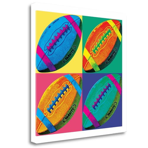 Tangletown Fine Art Ball Four Football Canvas Wall Art by Wild Apple