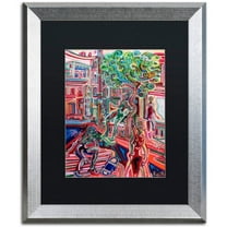 Trademark Fine Art "Sunday Skate" Canvas Art by Josh Byer, Black Matte, Silver Frame