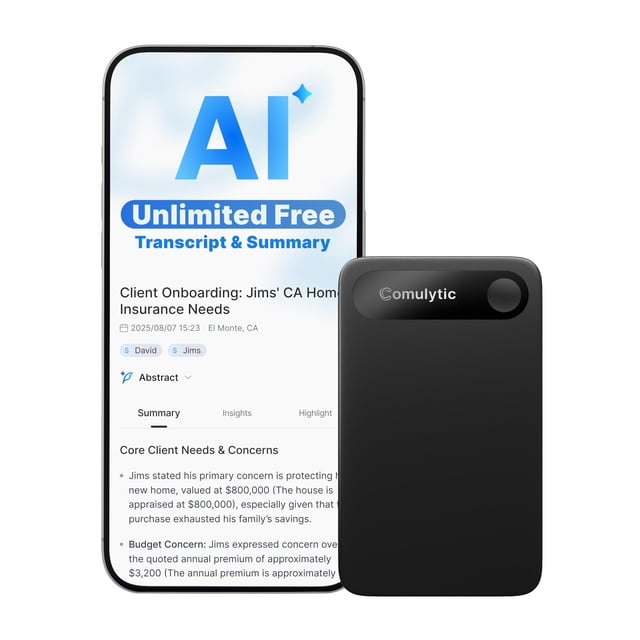 Grabadora de Voz Comulytic Note Pro AI 64GB, 113 Idiomas