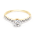 thumbnail image 3 of AFFY 0.50CT Round Lab Created Moissanite Diamond Solitaire Engagement Ring for Women in 14K Solid Yellow Gold-4, 3 of 7
