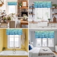 thumbnail image 5 of Turquoise Blue Teal Kitchen Curtain Valances for Windows Farmhouse Short Curtains, Chic Stained Glass Texture Aesthetic Rod Pocket Valance Curtain for Bedroom Cafe Living Room 54"x18", 5 of 8