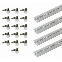 L Track Tie Down Kit – 4 Pack 4ft Aluminum Flanged Universal Rail with 16 Pcs L-Track Studs with Stainless Steel Rings for Enclosed Trailers, Cargo Vans & Trucks