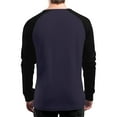 thumbnail image 3 of Hearthz Men's Waffle Long Sleeve Shirts Color Block Crewneck Raglan Sleeve Fall Pullover Men Shirts Henley Button Up Sweatshirts for Men, 3 of 4