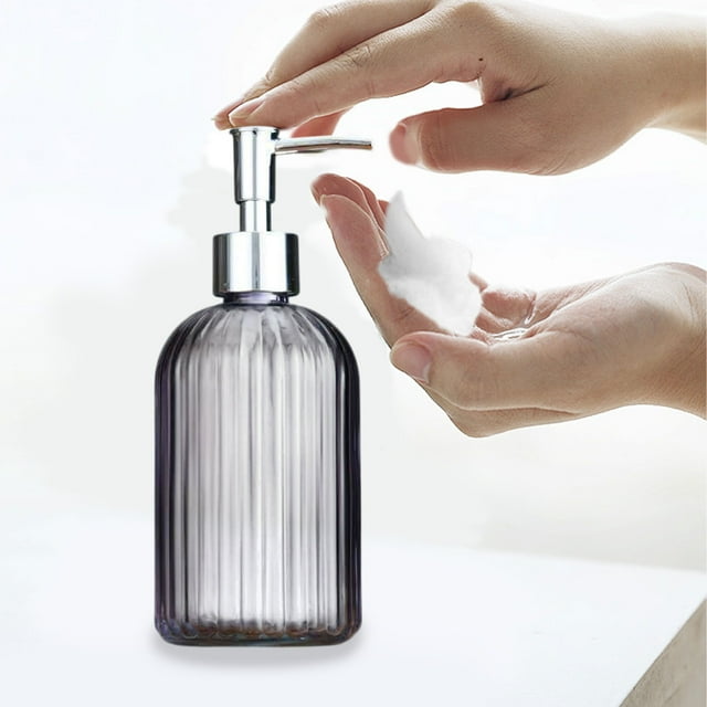 Leodye Soap Dispenser Bathroom Hand Soap Dispenser with Pump with Waterproof Labels Funnel Dish Liquid Bottle for Kitchen Bathroom Plastic