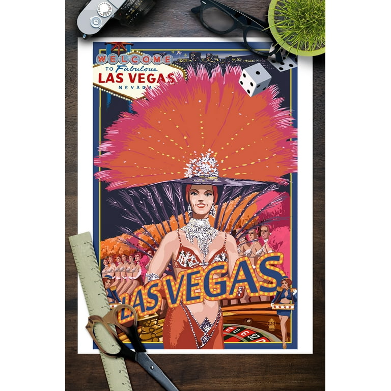 Las Vegas, Neveda, Casino Showgirl (9x12 Wall Art Print, Home