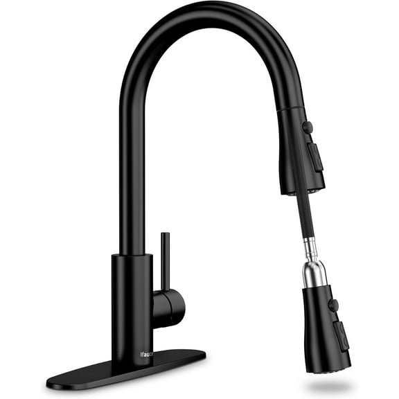 Faucets, Kitchen Faucet with Pull Down Sprayer, High Arc Single Handle Kitchen Sink Faucet with Water Lines, Brushed Nickel Kitchen Faucet with Sprayer, RV Sink faucets