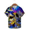 Aloohaidyvio Mens Mardi Gras Shirts Mens Hawaiian Shirts Short Sleeve Button Up Beach Shirts