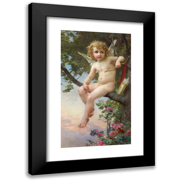 Guillaume Seignac 10x14 Black Modern Framed Museum Art Print Titled - Cupid