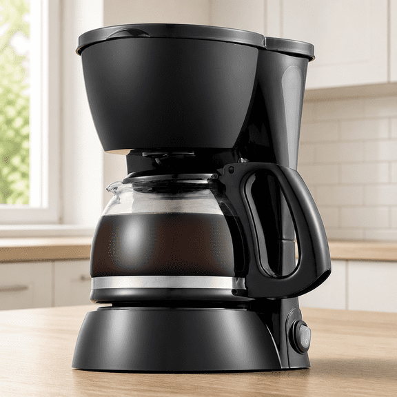 Black 4-Cup Drip Coffee Maker with Glass Carafe and Pause 'N Serve