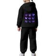 thumbnail image 6 of Girls Sweatsuit Size 14-16 Casual Print Hoodie and Pants Outfit 2 Piece Tracksuit Soft Comfy Loungewear Toddler Kids Youth Fashion Athletic Wear Playground Daily Outfits, 6 of 7