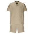 thumbnail image 4 of NTACZA Short Sleeve Shorts Set Mens Button Down Tracksuits Mens Casual Solid Sweatsuits S, 4 of 5