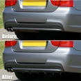 thumbnail image 2 of Universal 33"x6"x2" Car Rear Bumper Diffuser Set Spoiler Lip 7 Shark Fin Type ABS Glossy Black, 2 of 7