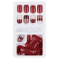 thumbnail image 1 of Qarigey 1 Juego de pegamento en las uñas de longitud media para los dedos del pie Prensa en el palo Color sólido Cubierta completa Envolturas Juegos de manicura Tipo24 F635, 1 of 6