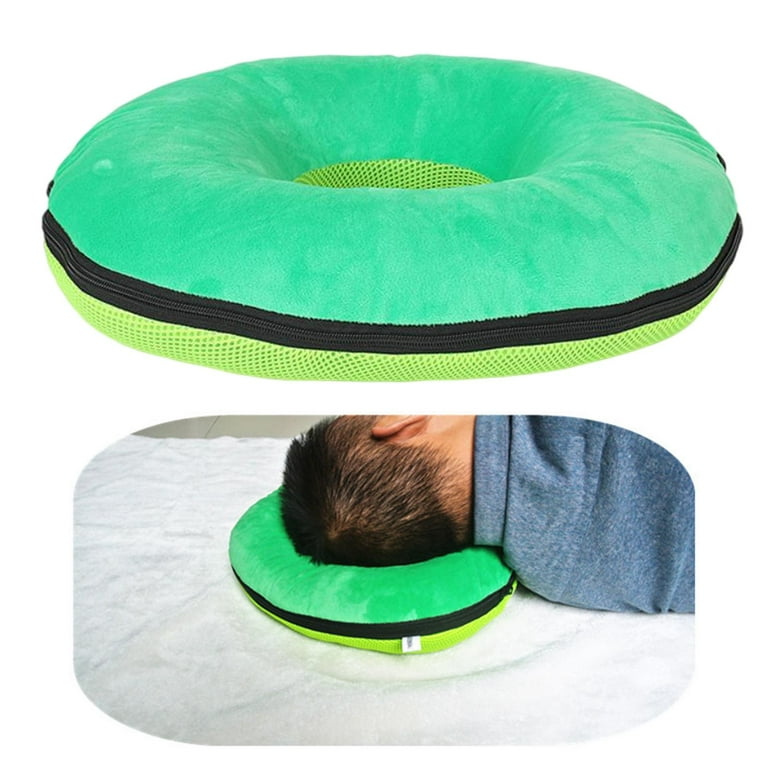 Donut Pillow Tailbone Hemorrhoid Cushion Waterproof Easy Sores Memory Foam Pain Seat for Cushions Hip The Elderly , Multi, Size: 4.72 x 0.87, Green