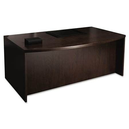 - Mayline Mira Series Wood Veneer Bow Front Desk, 72w x 42d x 29-1/2h, Espresso