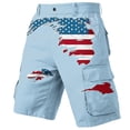 thumbnail image 5 of DIOAZUD Men's Outdoor Casual American Flag Cargo Shorts Patriotic Print Multi Pockets Loose Fit Lightweight Summer Wear, 5 of 7