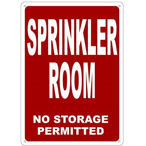 SPRINKLER ROOM SIGN (Red Background, reflective, Aluminium 10x14)