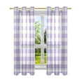 thumbnail image 2 of 2 Panels Set Blackout Curtains Thermal Insulated Sun Protection Room Darkening Drapes for Bedroom Purple and White Plaid, 2 of 7