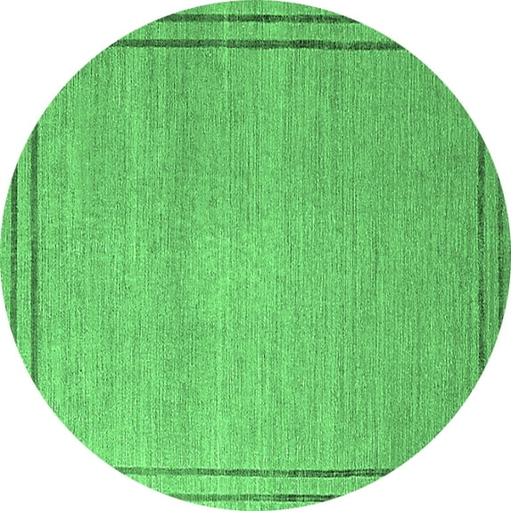 Ahgly Company Indoor Round Oriental Emerald Green Industrial Area Rugs, 7' Round