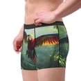 thumbnail image 2 of Yiaed Flying Parrots In Jungle Print Men's Soft Cotton Boxer Shorts Breathable Boxers Underwear Moisture-Wicking Underwear Stretch Boxer Briefs for Man-XX-Large, 2 of 5