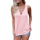 thumbnail image 3 of Camiseta Sin Mangas Con Cuello En V Chaleco Con Cordones Mujer Camiseta Sin Mangas De Color Sólido, Rosa, S Noticed AP001796-11, 3 of 6