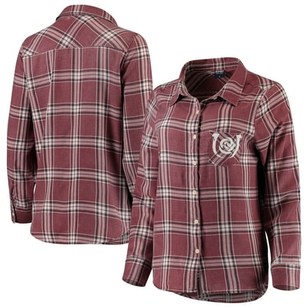 Derby Jersey - Kentucky Derby Women's Flannel Button-Up Long Sleeve Shirt - Maroon