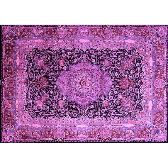 Ahgly Company Indoor Rectangle Persian Purple Traditional Area Rugs, 8' x 12'