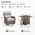thumbnail image 2 of Planntonneo 5pcs Patio Furniture Set with Fire Pit Table, 4pcs Outdoor Wicker Swivel Chairs with 30" Propane Fire Table Square, 6inch Thickened Beige Cushions, 2 of 14
