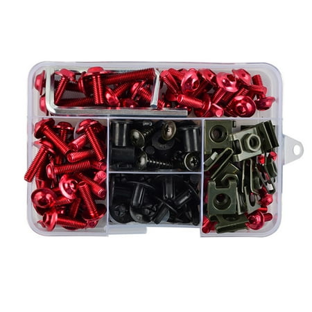 

SANAG 177 PCS/Box M5 M6 Bolt Assortment Set Aluminum Screw Post Fastener Kit Motorbike Scooter Accessories Replacing Parts Red