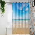 thumbnail image 4 of Shower Curtain for Bathroom,Washable Waterproof Cloth Shower Curtains Image of a Sunny Day Blue Sky Beach Seaside Scene Machine Washable Waterproof Fabric, 48X72 Inches, 4 of 6